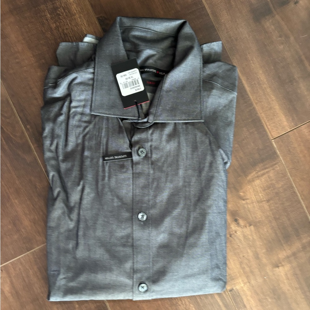 John Varvatos Charcoal Slim Fit Shirt